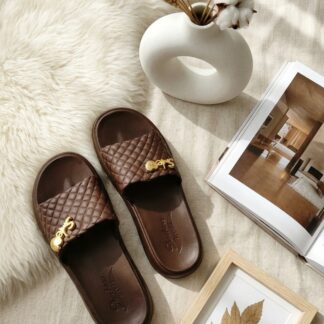 ML Brown Quilted Slides