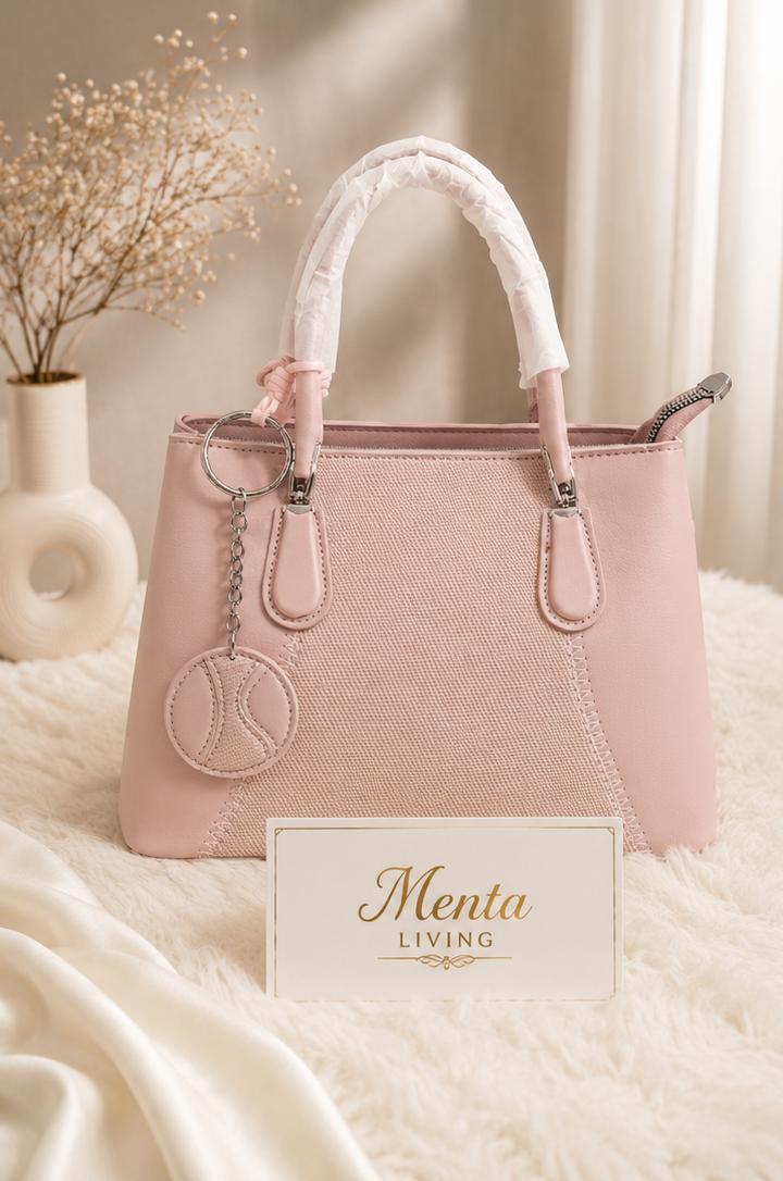 Blush Pink Textured Handbag