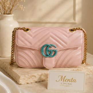 Gucci Chevron Chain Crossbody Bag - Beige